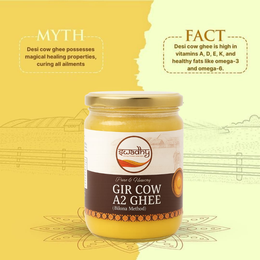Swadhy Gir Cow A2 Ghee – Authentic Bilona Method 1000 ml